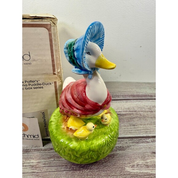 Beatrix Potter's Jemima Puddle-duck Schmidt England Musical Figurine 1977 - Picture 1 of 16